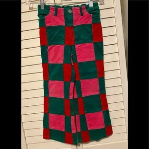 Hartstrings patchwork Christmas corduroy pants, size 6